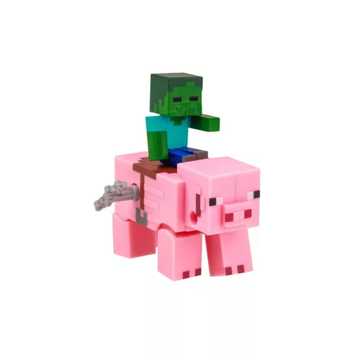 Minecraft 3D játékfigura felhúzható állattal 2. sorozat - Creeper a malaccal