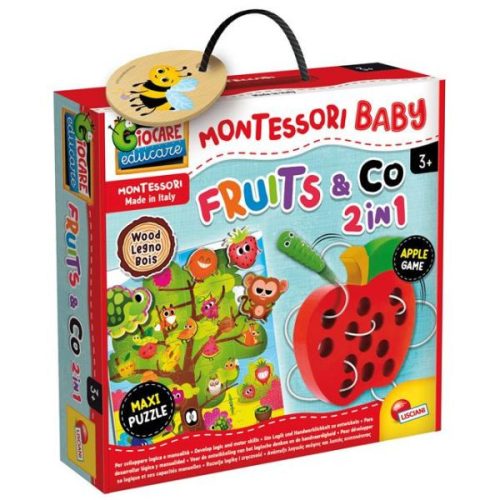 Montessori baby 2az1-ben készségfejlesztő játék - gyümölcsök