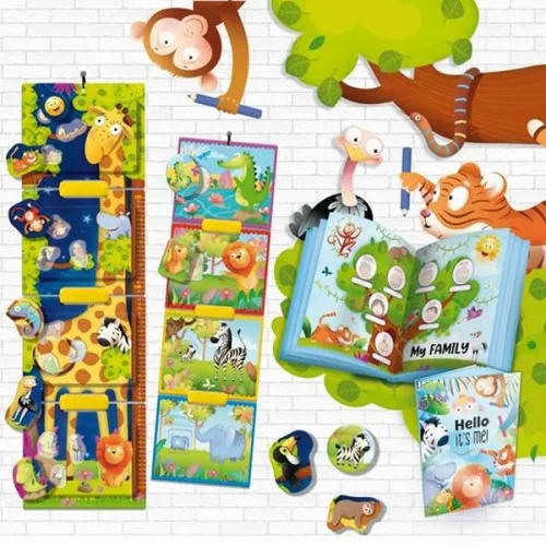 Montessori baby - zsiráfos magasságmérő játékkal