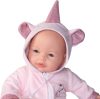 Antonio Juan hangot adó Bimba élethű baba unikornis pizsamában, 37 cm-es
