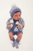 Antonio Juan mosolygó fiú baba kék ruhában, 42 cm-es