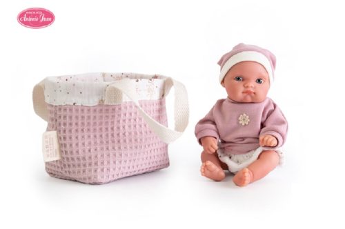 Antonio Juan Csecsemő baba táskával - 21 cm-es