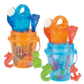   Homokozó készlet átlátszó vödörrel, 17 cm-es - többféle