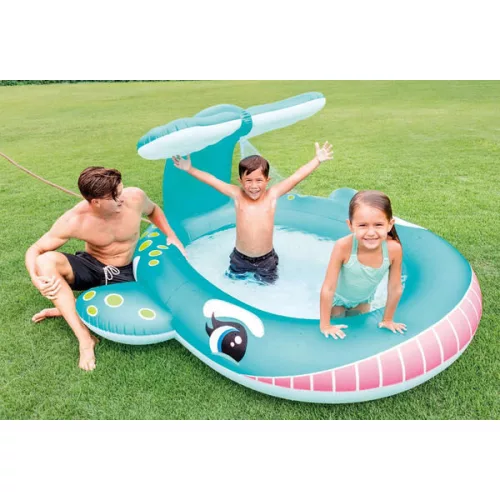 Intex - Bálna medence fröcskölővel 201 x 196 x 91 cm-es