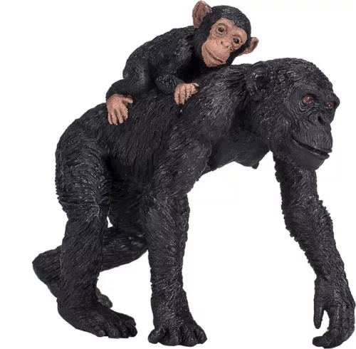 Mojo - Csimpánzmama figura kis csimpánzzal
