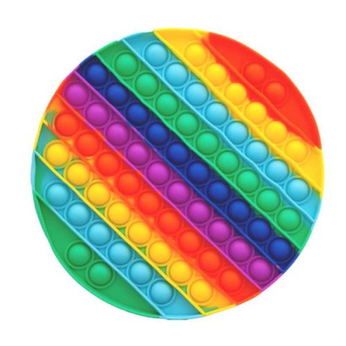 Plop Up! Szivárvány színű, kör alakú fidget jumbo játék, 20 cm-es