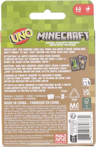 Minecraft UNO kártya