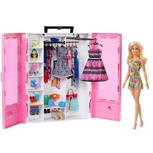 Barbie Fashionista ruhásszekrény babával