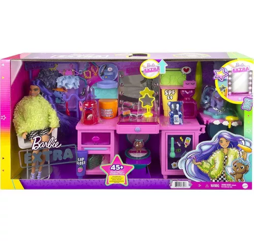 Barbie extravagáns öltözőszoba, babával