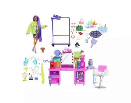 Barbie extravagáns öltözőszoba, babával