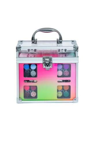 MYA Cosmetics smink szett áttetsző bőröndben