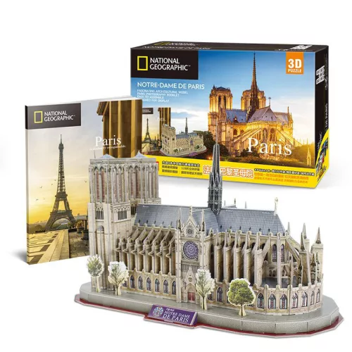 CubicFun: Notre Dame 3D-s puzzle 128 db-os, National Geographic fotóalbummal 