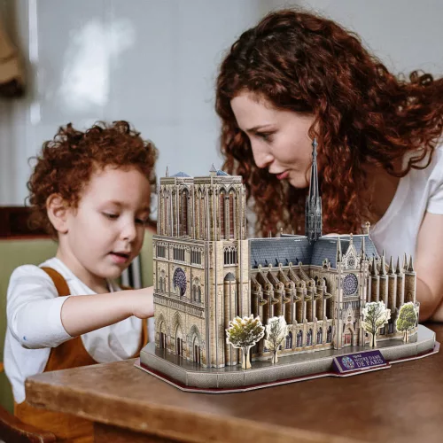 CubicFun: Notre Dame 3D-s puzzle 128 db-os, National Geographic fotóalbummal 