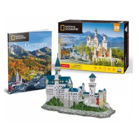   CubicFun: Neuschwanstein kastély 3D puzzle 121 db-os, National Geographic fotóalbummal