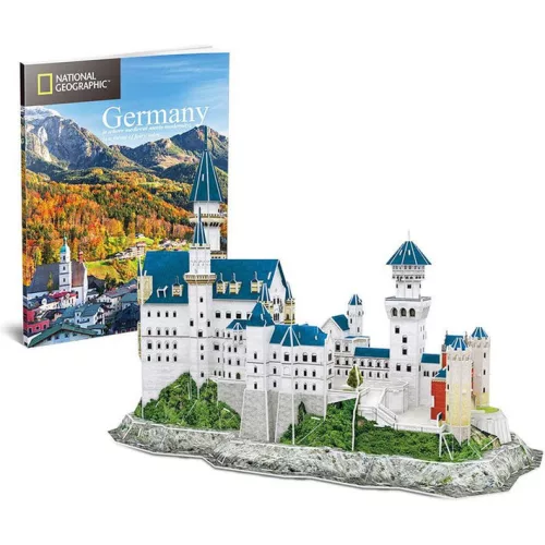CubicFun: Neuschwanstein kastély 3D puzzle 121 db-os, National Geographic fotóalbummal
