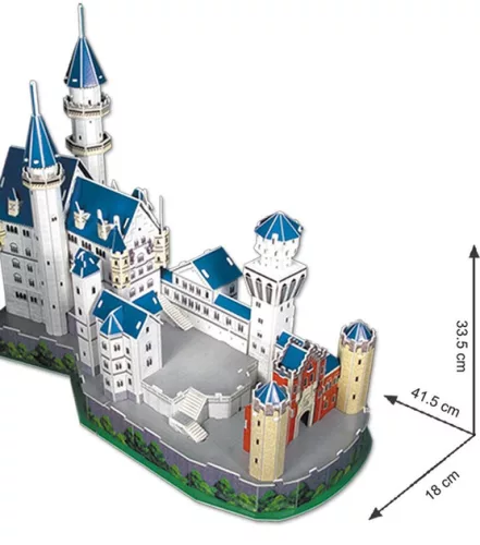 CubicFun: Neuschwanstein kastély 3D puzzle 121 db-os, National Geographic fotóalbummal