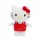 Hello Kitty plüssfigura kulcstartóval 17 cm - piros ruhás