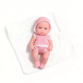 Tachan játékbaba rózsaszín csipkés szettben 32 cm-es