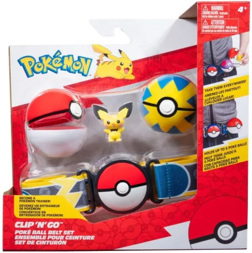 Pokemon: Clip'n'Go Poke Ball játékfigura készlet övvel - Pichu