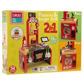   Játékkonyha pizzéria és hamburgersütő 2in1 játékszett
