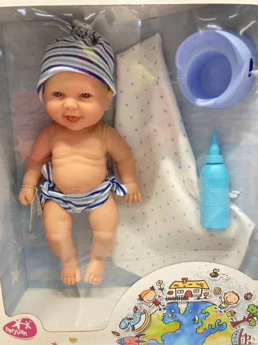 Berjuan pisilős fiú játékbaba 30 cm-es