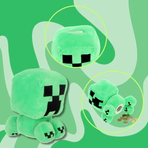 Minecraft - 2 az 1-ben Creeper Plüssfigura és Persely 20 cm-es