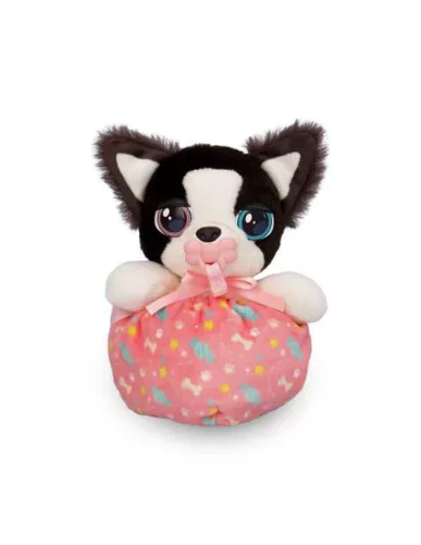 Bébi interaktív plüss kutyus pink táskában 14,5 cm - Border Collie