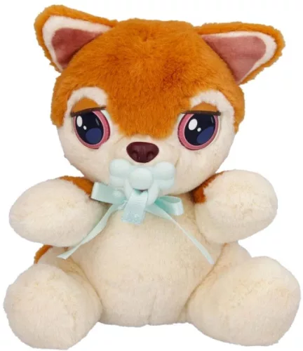 Bébi interaktív plüss kutyus kék táskában 14,5 cm - Shiba Inu