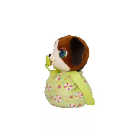 Bébi interaktív plüss kutyus zöld táskában 14,5 cm - Beagle