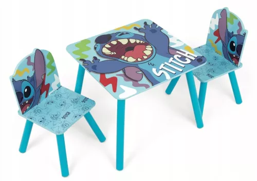 Disney: Lilo és Stitch gyerek fa asztal 2 székkel