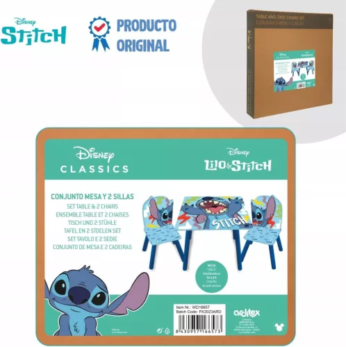 Disney: Lilo és Stitch gyerek fa asztal 2 székkel