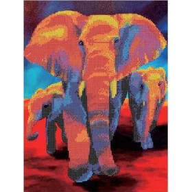 Gyémántszemes kirakó 40x50 cm-es - Elefántok