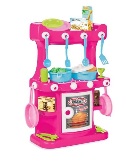 Műanyag játékkonyha 43 részes - rózsaszín