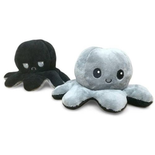 Kifordítható plüss polip - Kedved szerint, fekete-szürke