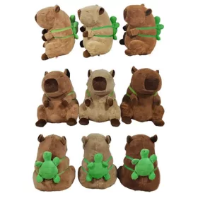 Capibara plüss kis állatos hátizsákkal 3 féle 25 cm-es