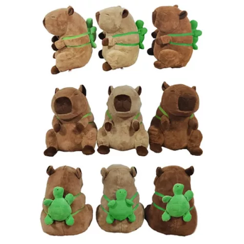 Capibara plüss kis állatos hátizsákkal 3 féle 25 cm-es
