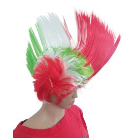 Magyar nemzeti színű szurkolói paróka - punk