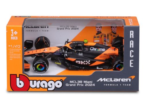 Bburago: F1 versenyautó - McLaren Racing MCL38 (2024) 1:43