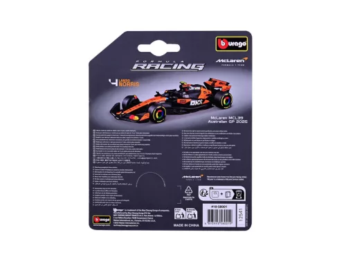 Bburago: F1 versenyautó - Mclaren MCL39 Norris 1:64