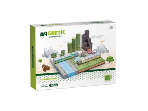 Mágneses építőkockák 169 db - zöld város