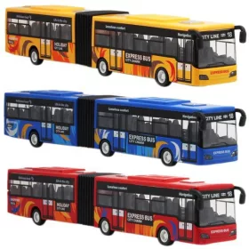 Fém busz fénnyel és hanggal, 28 cm-es - többféle