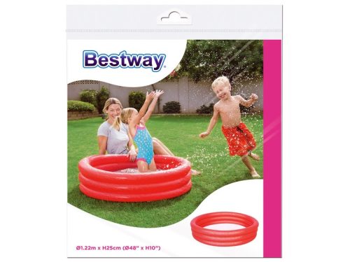 Bestway: 3 gyűrűs medence 122 x 25 cm-es - piros