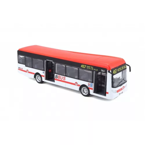 Bburago városi busz 19 cm-es - piros