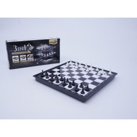 3 az 1-ben mágneses sakk, dáma, backgammon szett