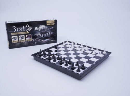 3 az 1-ben mágneses sakk, dáma, backgammon szett