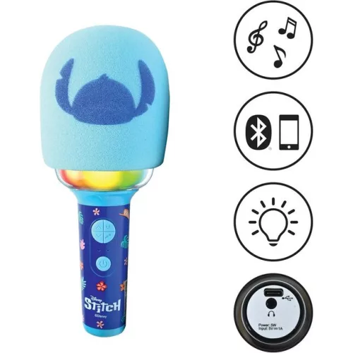 Lexibook: Disney Stitch Bluetooth vezeték nélküli karaoke mikrofon