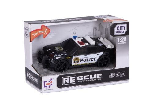 City Service - Rendőrautó fény és hangeffekttel 1:20 - fekete