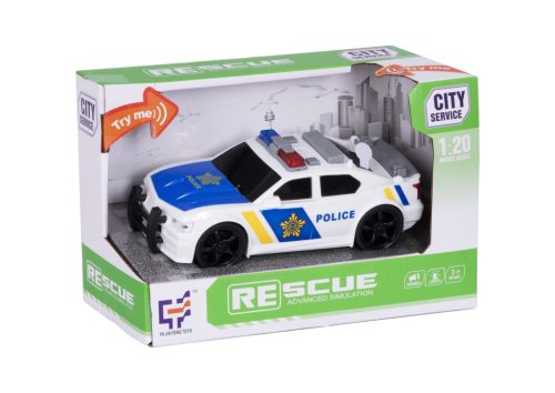 City Service - Rendőrautó fény és hangeffekttel 1:20 - kék
