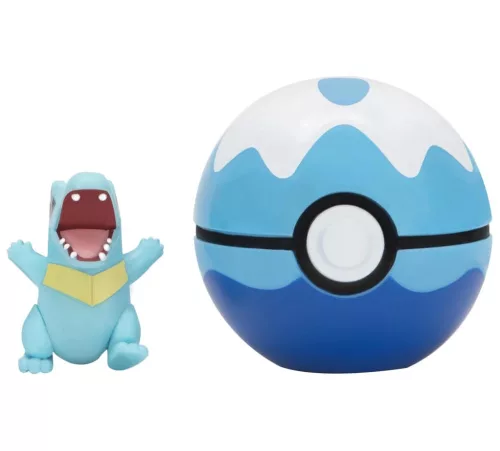 Pokémon Clip 'N' GO játékfigura - Totodile pokélabdával