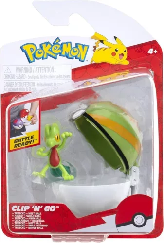 Pokémon: Clip 'N' GO játékfigura szett - Treecko Nest labdával
